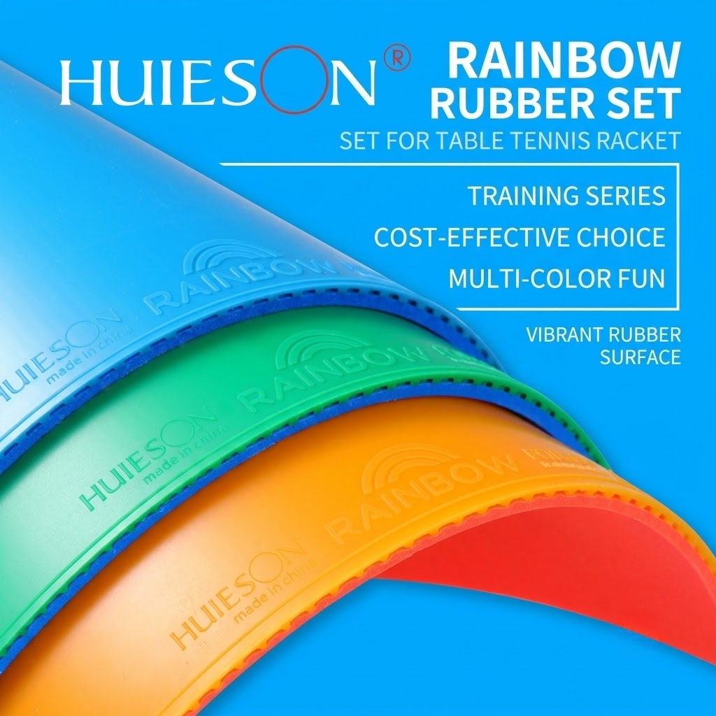 Table Tennis Basic - Colorful Table Tennis Rubber Rainbow Multi-Color